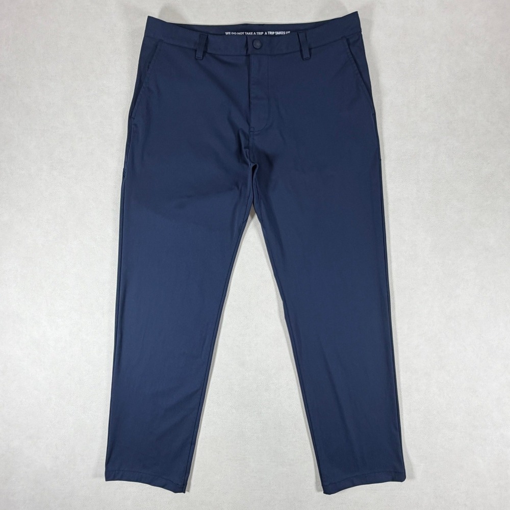Rhone Mens Commuter Pants Navy Blue Straight Leg Tech Trousers Size 34x30
